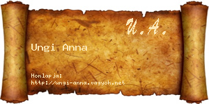 Ungi Anna névjegykártya